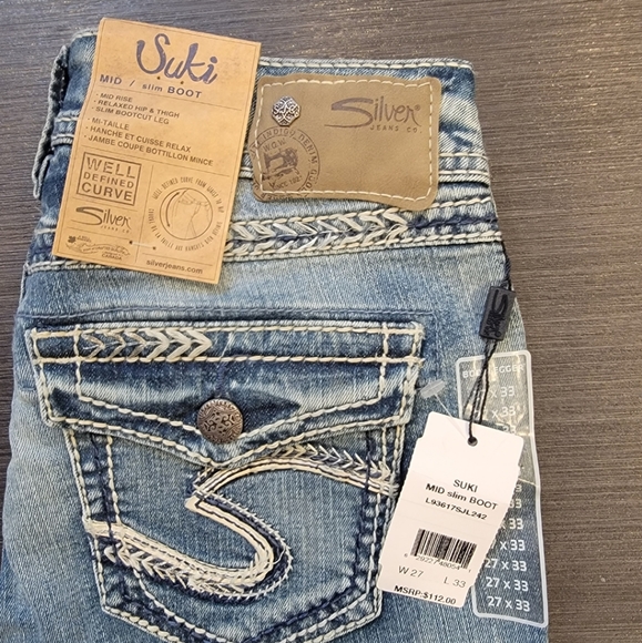 Ladies silver jeans - Picture 2 of 2